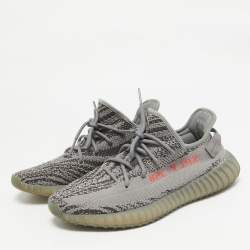 Yeezy x Adidas Grey Knit Fabric Boost 350 V2 Beluga 2.0 Sneakers Size 44