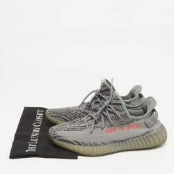 Yeezy x Adidas Grey Knit Fabric Boost 350 V2 Beluga 2.0 Sneakers Size 44