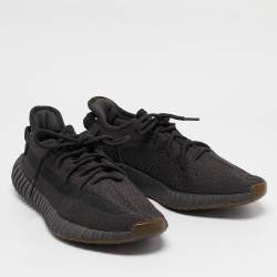 Yeezy x Adidas Black Knit Fabric Boost 350 Pirate Black Sneakers Size 45 2/3