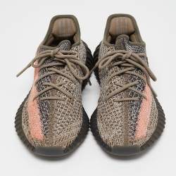 Yeezy x Adidas Multicolor  Knit Fabric Boost 350 V2 Ash Stone Sneakers Size 40