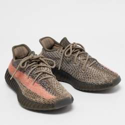 Yeezy x Adidas Multicolor  Knit Fabric Boost 350 V2 Ash Stone Sneakers Size 40