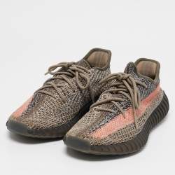 Yeezy x Adidas Multicolor  Knit Fabric Boost 350 V2 Ash Stone Sneakers Size 40