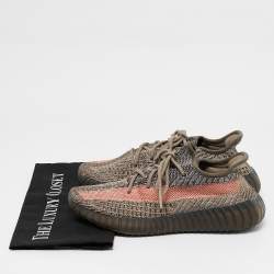 Yeezy x Adidas Multicolor  Knit Fabric Boost 350 V2 Ash Stone Sneakers Size 40