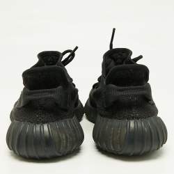 Pre Owned Yeezy x Adidas Black Knit Fabric Boost 350 V2 Onyx Sneakers Size 42 2/3