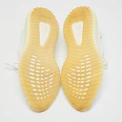 Pre Owned Yeezy x Adidas White Knit Fabric Boost 350 V2 Cream Sneakers Size 42 2/3