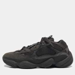 Yeezy x Adidas Black Mesh, Suede And Leather 500 Utility Black Sneakers Size 43 1/3