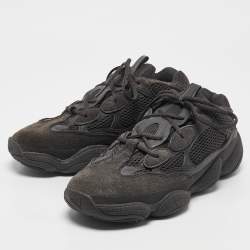 Yeezy x Adidas Black Mesh, Suede And Leather 500 Utility Black Sneakers Size 43 1/3