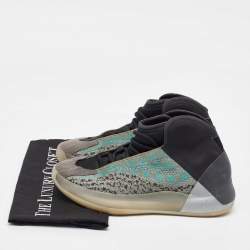 Yeezy x Adidas Multicolor Knit Fabric and Neoprene QNTM Teal Blue Sneakers Size 39 1/3