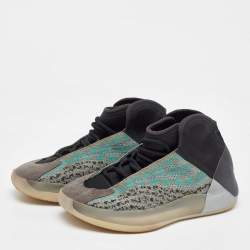 Yeezy x Adidas Multicolor Knit Fabric and Neoprene QNTM Teal Blue Sneakers Size 39 1/3