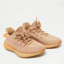Yeezy x Adidas Orange Knit Fabric Boost 350 V2 Clay Sneakers Size 40