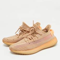 Yeezy x Adidas Orange Knit Fabric Boost 350 V2 Clay Sneakers Size 40