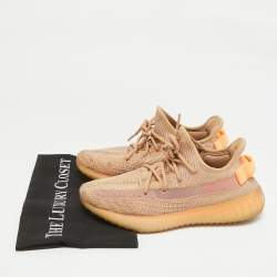 Yeezy x Adidas Orange Knit Fabric Boost 350 V2 Clay Sneakers Size 40
