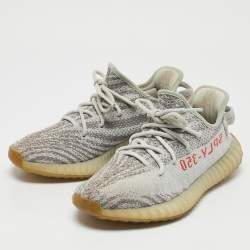 Yeezy x Adidas Two Tone Knit Fabric Boost 350 V2 Blue Tint Sneakers Size 40 2/3