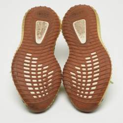 Pre Owned Yeezy x Adidas Yellow/Blue Knit Fabric Boost 350 V2 Semi Frozen Yellow Sneakers Size 40