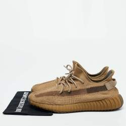 Yeezy x Adidas Brown Knit Fabric Boost 350 V2 Earth Sneakers Size 46