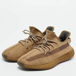 Yeezy x Adidas Brown Knit Fabric Boost 350 V2 Earth Sneakers Size 46