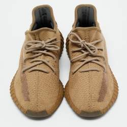Yeezy x Adidas Brown Knit Fabric Boost 350 V2 Earth Sneakers Size 46