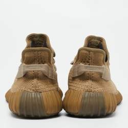 Yeezy x Adidas Brown Knit Fabric Boost 350 V2 Earth Sneakers Size 46