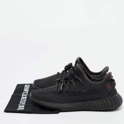 Yeezy x Adidas Black Knit Fabric Boost 350 V2 Static Black Sneakers Size 39 1/3