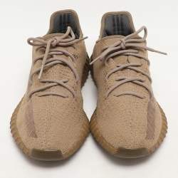 Yeezy x Adidas Brown Knit Fabric Boost 350 V2 "Earth" Low Top Sneakers Size 48