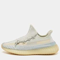 Yeezy x Adidas Blue/White Knit Fabric Boost 350 V2 Cloud White (Non-Reflective) Sneakers 43 1/3