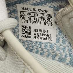 Yeezy x Adidas Blue/White Knit Fabric Boost 350 V2 Cloud White (Non-Reflective) Sneakers 43 1/3