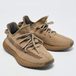 Yeezy x adidas Olive Green Knit Fabric Boost 350 V2 Earth Sneakers Size 38 1/3
