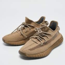 Yeezy x adidas Olive Green Knit Fabric Boost 350 V2 Earth Sneakers Size 38 1/3