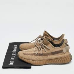 Yeezy x adidas Olive Green Knit Fabric Boost 350 V2 Earth Sneakers Size 38 1/3