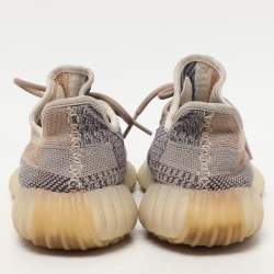 Yeezy x Adidas Grey/Blue Knit Fabric Boost 350 V2 "Ash Pearl" Low Top Sneakers Size 38 2/3
