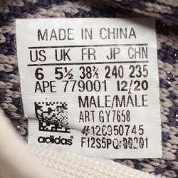 Yeezy x Adidas Grey/Blue Knit Fabric Boost 350 V2 "Ash Pearl" Low Top Sneakers Size 38 2/3