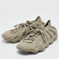 Yeezy x Adidas Grey Stretch Knit Fabric Yeezy 450 Stone Flax Sneakers Size 42 2/3