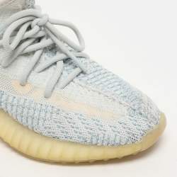 Yeezy x Adidas Blue Knit Fabric Boost 350 V2 'Cloud White' Low Top Sneakers Size 38 2/3
