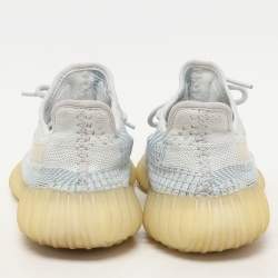 Yeezy x Adidas Blue Knit Fabric Boost 350 V2 'Cloud White' Low Top Sneakers Size 38 2/3