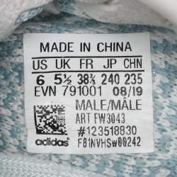 Yeezy x Adidas Blue Knit Fabric Boost 350 V2 'Cloud White' Low Top Sneakers Size 38 2/3