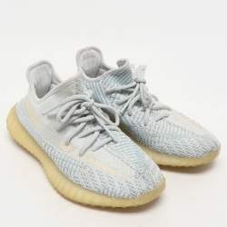 Yeezy x Adidas Blue Knit Fabric Boost 350 V2 'Cloud White' Low Top Sneakers Size 38 2/3