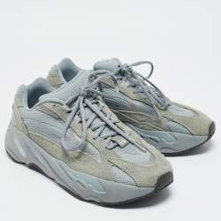 Yeezy x Adidas Blue Canvas and Suede Boost 700 V2 Hospital Blue Sneakers Size 42.5