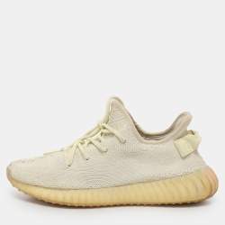 Yeezy x Adidas Green Knit Fabric Boost 350 V2 "Butter" Low Top Sneakers Size 41 1/3