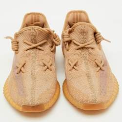 Yeezy x Adidas Orange Knit Fabric Boost 350 V2 Clay Sneakers Size 40 2/3