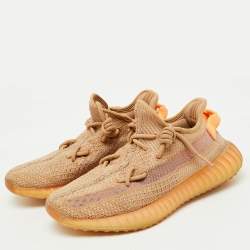 Yeezy x Adidas Orange Knit Fabric Boost 350 V2 Clay Sneakers Size 40 2/3