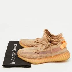 Yeezy x Adidas Orange Knit Fabric Boost 350 V2 Clay Sneakers Size 40 2/3