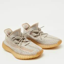 Yeezy x Adidas Grey/Pink Knit Fabric Boost 350 V2 Synth Sneakers Size 40 2/3