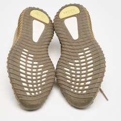 Pre Owned Yeezy x adidas Brown Cotton Knit Boost 350 V2 Earth Sneakers Size 43 2/3