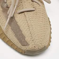 Pre Owned Yeezy x adidas Brown Cotton Knit Boost 350 V2 Earth Sneakers Size 43 2/3