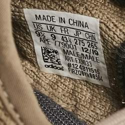 Pre Owned Yeezy x adidas Brown Cotton Knit Boost 350 V2 Earth Sneakers Size 43 2/3