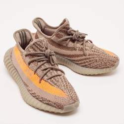 Pre Owned Yeezy x Adidas Grey Knit Fabric Boost 350 V2 Israfil Sneakers Size 43 1/3