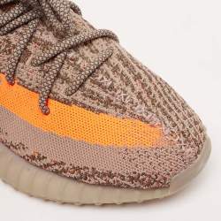 Pre Owned Yeezy x Adidas Grey Knit Fabric Boost 350 V2 Israfil Sneakers Size 43 1/3