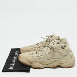 Pre Owned Yeezy x Adidas Grey Suede and Fabric Yeezy 500  Sneakers Size 43 1/3