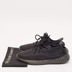 Yeezy x Adidas Black Knit Fabric Boost 350 V2 Onyx Sneakers Size 46 