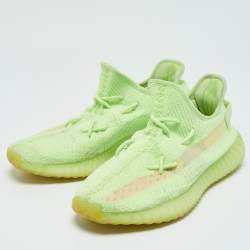 Yeezy x Adidas Green Knit Fabric Boost 350 V2 Glow Sneakers Size 43 1/3